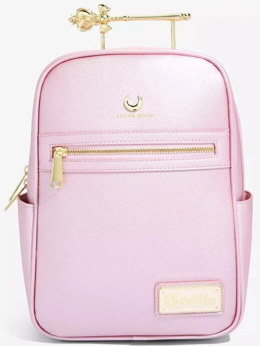 Loungefly Sailor Moon Spiral Heart Moon Rod Mini Backpack Pink Gold